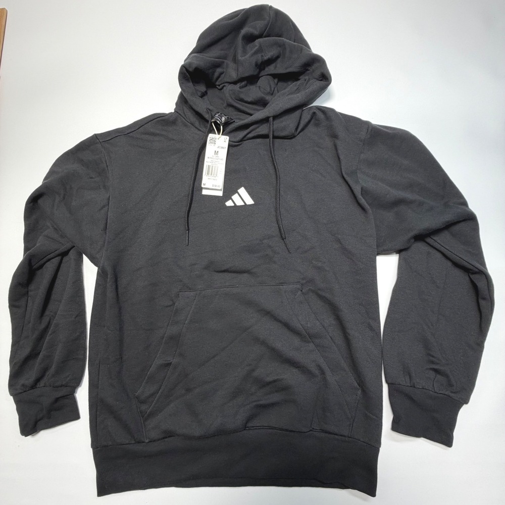 Adidas FeelCozy Hoodie Men's M‎ Black Fleece Pullover Sweatshirt NWT